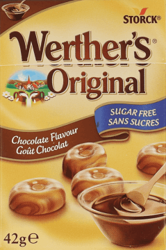 STORCK WERTHER'S ORIGINAL,cukierki czekoladowe bez cukru,przód