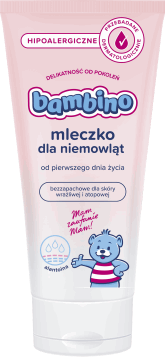 BAMBINO,mleczko dla niemowląt, od pierwszego dnia życia, dla skóry wrażliwej i atopowej,przód
