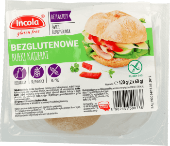 INCOLA,bezglutenowe bułki kajzerki,przód