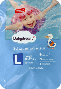 BABYDREAM,pieluszki do pływania dla dzieci Large 12-20 kg,przód