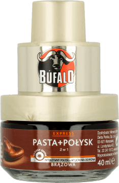 BUFALO,pasta + połysk 2w1 do butów brązowa,przód