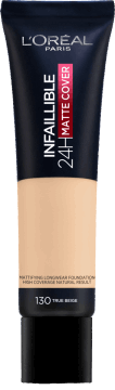 L'ORÉAL PARIS,podkład do twarzy matujący, kryjący, nr 130 True Beige,przód