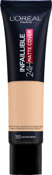 L'ORÉAL PARIS,podkład do twarzy matujący, kryjący, nr 115 Golden Beige,przód