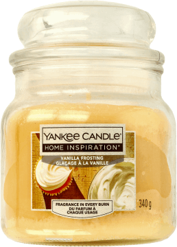 YANKEE CANDLE,świeca w szkle Vanilla Frosting, średnia,przód