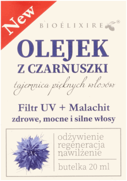 BIOELIXIRE,olejek do włosów z czarnuszki,przód
