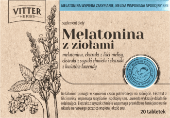 VITTER,suplement diety Melatonina z ziołami,przód
