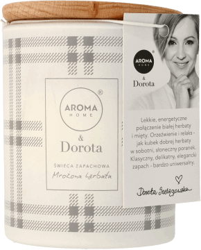 AROMA HOME & DOROTA,świeca zapachowa Mrożona Herbata,przód