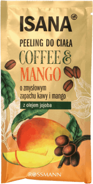 ISANA,peeling o zmysłowym zapachu kawy i mango z olejem jojoba,przód