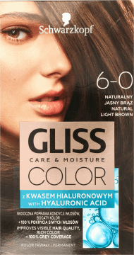 SCHWARZKOPF GLISS COLOR,farba do włosów trwała, nr 6-0 Naturalny Jasny Brąz,przód