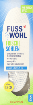FUSSWOHL,wkładki do obuwia odświeżające, rozm. 36-38,przód
