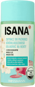 ISANA,zmywacz do paznokci o zapachu migdałowym,przód