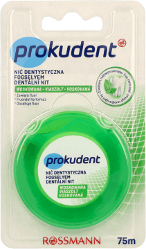 PROKUDENT,nić dentystyczna woskowana dług. 75 m,przód