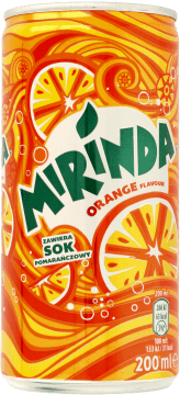 MIRINDA,napój gazowany o smaku pomarańczowym,przód