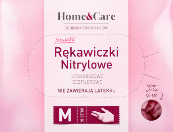 HOME&CARE,rękawice nitrylowe jednorazowe rozm. M,przód
