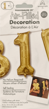 AMSCAN,balon złoty cyfra 1,przód
