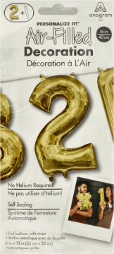 AMSCAN,balon złoty cyfra 2,przód