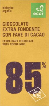 ECOR,czekolada gorzka z ziarnami kakao min.85% BIO,przód