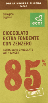 ECOR,czekolada gorzka z imbirem min.85% BIO,przód