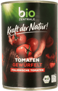 BIO ZENTRALE,pomidory pokrojone w kostkę,przód