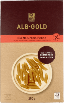 ALBGOLD,makaron z ryżu brązowego pene bezglutenowy,przód