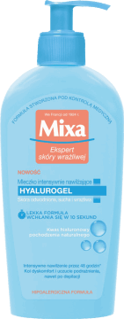 MIXA,mleczko do ciała intensywnie nawilżające, skóra odwodniona, sucha i wrażliwa,przód