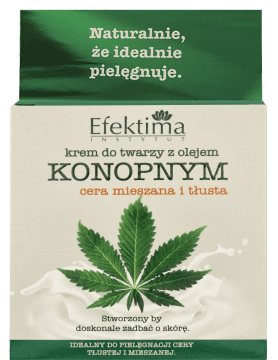 EFEKTIMA,krem do twarzy z olejem konopnym, cera mieszana i tłusta,  dzień/noc,przód