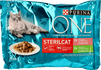 PURINA ONE,karma pełnoporcjowa, mokra dla kotów sterylizowanych,przód