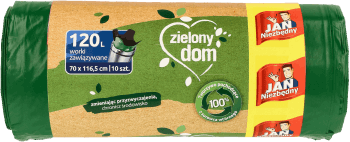 JAN NIEZBĘDNY,worki na śmieci zawiązywane, poj. 120 L,przód