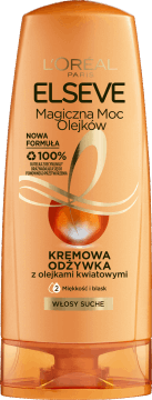 L'ORÉAL PARIS ELSEVE,odżywka do włosów kremowa, z olejkami kwiatowymi, włosy suche,przód