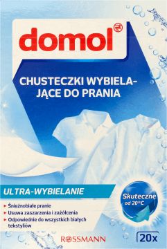 DOMOL,chusteczki wybielające do prania,przód