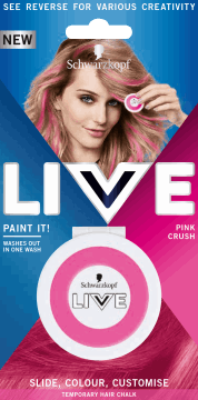 SCHWARZKOPF LIVE,zmywalna kreda do włosów Pink Crush,przód