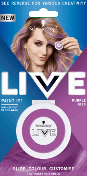 SCHWARZKOPF LIVE,zmywalna kreda do włosów Purple Kiss,przód