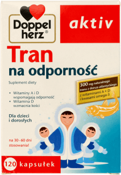 DOPPELHERZ,kapsułki Tran na odporność, suplement diety,przód