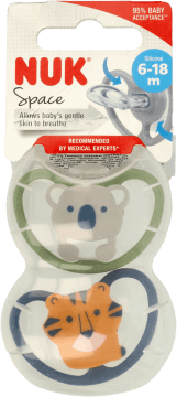 NUK,smoczek silikonowy, uspokajający, 6-18m,przód