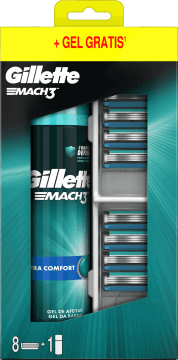 GILLETTE,zestaw do golenia żel, wkłady do maszynki do golenia, 3-ostrzowe, dla mężczyzn,przód
