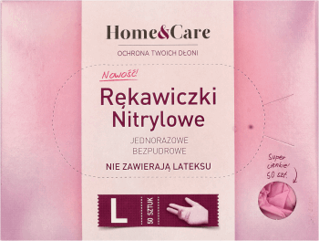 HOME&CARE,rękawice nitrylowe jednorazowe, rozm. L,przód