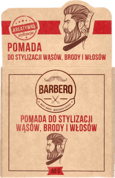 BARBERO,pomada do stylizacji wąsów, brody i włosów,przód