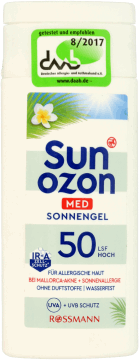 SUNOZON,mleczko do opalania SPF 50, mini,przód