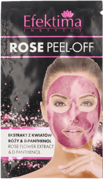 EFEKTIMA,maseczka do twarzy peel-off, Ekstrakt z Kwiatów Róży i D-Panthenol,przód