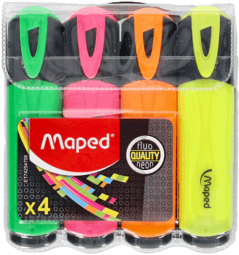 MAPED,zakreślacze 4 kolory,przód