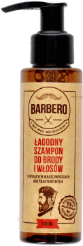 BARBERO,łagodny szampon do brody i włosów o myjących właściwościach antybakteryjnych,przód