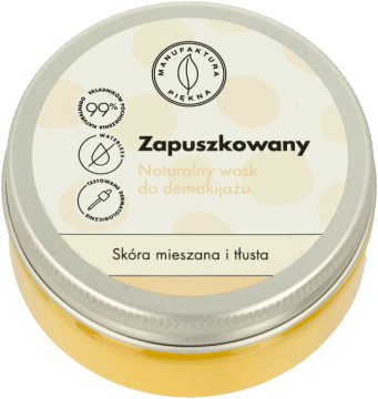 MANUFAKTURA PIĘKNA,wosk do demakijażu naturalny, skóra mieszana i tłusta,przód