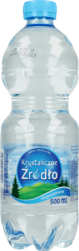 KRYSTALICZNE ŹRÓDŁO,woda źródlana niegazowana,przód