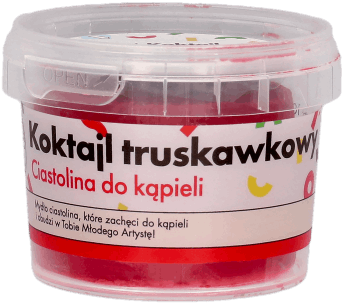 MANUFAKTURA PIĘKNA,ciastolina do kąpieli Koktajl Truskawkowy,przód