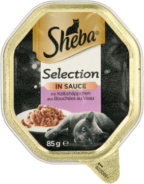 SHEBA,karma pełnoporcjowa, mokra dla dorosłych kotów z kawałkami cielęciny,przód