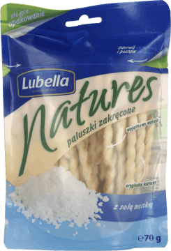 LUBELLA,paluszki zakręcone z solą morską,przód