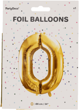 PARTY,balon foliowy cyfra 0,przód