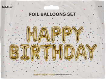 PARTY,balon foliowy Happy Birthday,przód