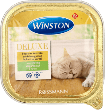 WINSTON,karma pełnoporcjowa mokra dla dorosłych kotów z kurczakiem i marchewką,przód