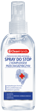 CLEANHANDS,spray z kompleksem przeciwgrzybiczym, antybakteryjny,przód